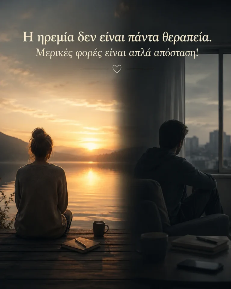 Η ηρεμία δεν είναι πάντα θεραπεία! Μερικές φορές είναι απλά απόσταση!